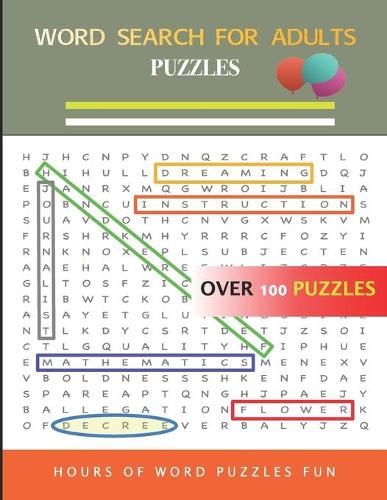 Word Search For Adults Puzzles