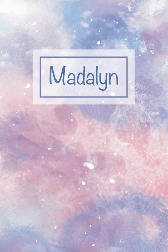 Madalyn: First Name Personalized Notebook, College Ruled (Lined) Journal, Cute Pastel Notepad with Marble Pattern for Girls, Teens and Women