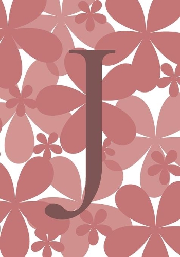 J: Monogram Initial "J" Notebook for Girls and Women, Pink Floral 7x10 100 pages