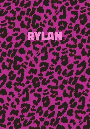 Rylan: Personalized Pink Leopard Print Notebook (Animal Skin Pattern). College Ruled (Lined) Journal for Notes, Diary, Journaling. Wild Cat Theme Design wi