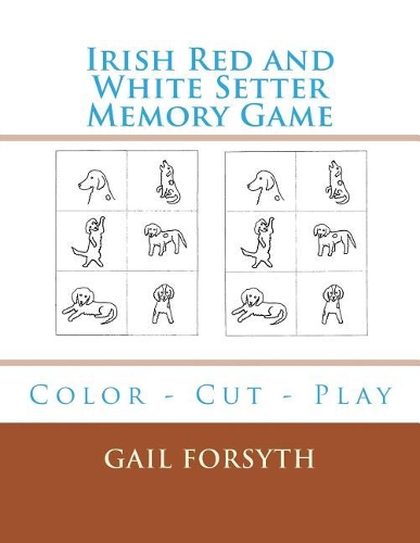 Irish Red and White Setter Memory Game: Color - Cut - Play