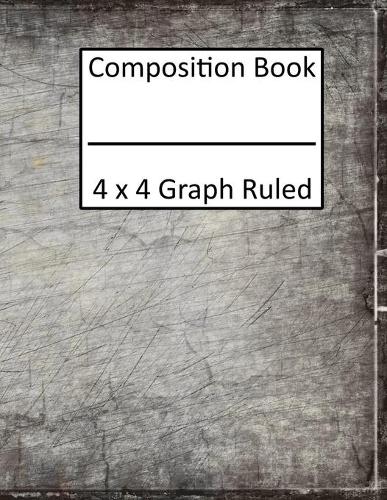 Composition Book 4x4 Graph Ruled: Grey Wash Textured