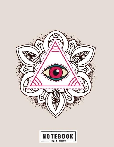 Notebook by a madoo: All seeing eye on grey cover and Dot Graph Line Sketch pages, Extra large (8.5 x 11) inches, 110 pages, White paper, Sketch, Draw and Paint(3 All Seeing Eye on Grey Notebook)