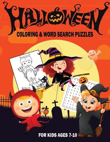 Halloween Coloring & Word Search Puzzles for Kids 7-10