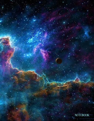 Notebook: Galaxy Space Nebula - Sketch Book Unlined Notebook Journal - Unruled Composition Notebook 8.5 x 11 Large Sketchbook Blank Plain Doodle Book(17 Positive Vibrations)