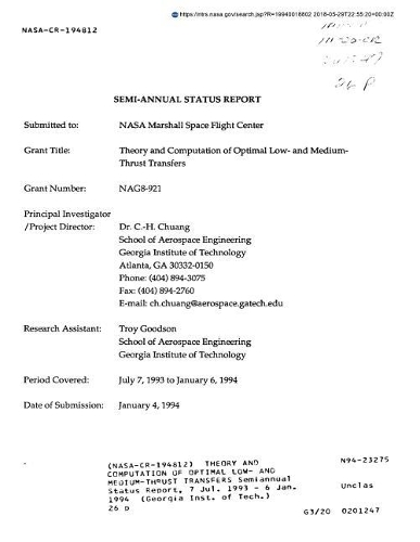 Theory and Computation of Optimal Low- And Medium-Thrust Transfers