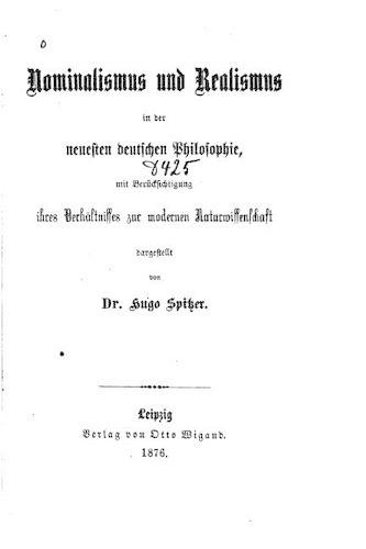 Nominalismus und Realismus in Der Neuesten Deutschen Philosophie