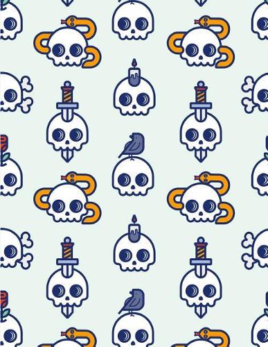 Skull Notebook: Cute Skeleton Journal Book Ruled Lined Page Writing Kid Teen Girl Boy Women Men Funny Black Diary Record Planner Note Pad Kawaii Snake Bird Composit(12 Skull Notebook)