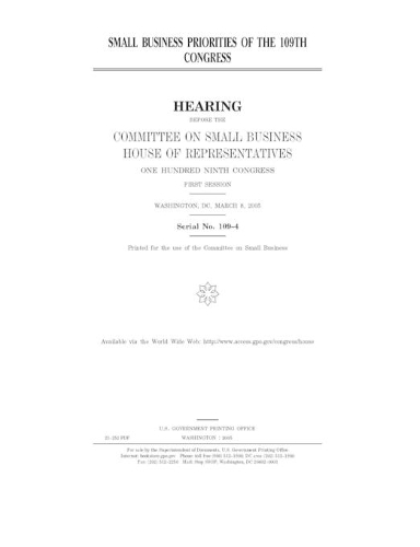 Small business priorities of the 109th Congress