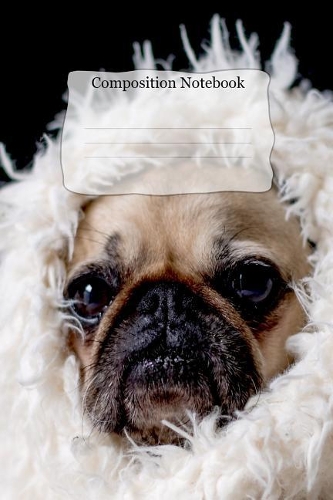 Composition Notebook: Cute Pug and A Blanket Theme Cover For School Kids that Love Animals and Journaling