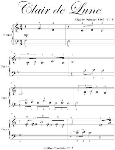Clair De Lune Easiest Beginner Piano Sheet Music