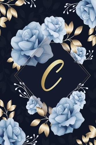 C: Monogram Floral Women's serman notes journal for weekly church sermans and bible passages with prompts, 100 sermon sections, compact 6 X 9 size 101 