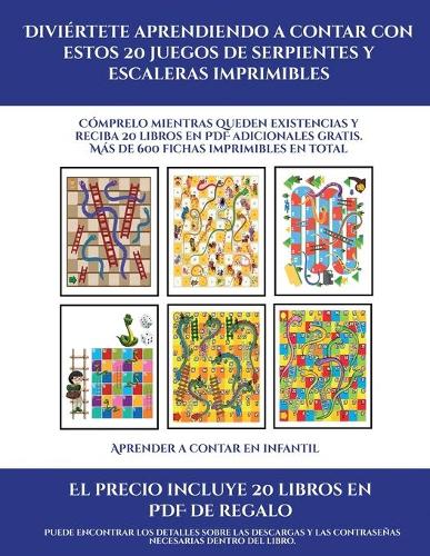 Aprender a contar en infantil (Diviértete aprendiendo a contar con estos 20 juegos de serpientes y escaleras imprimibles): Cómprelo mientras queden existencias y reciba 20 libros en PDF adicionales gratis. Más de 600 fichas imprimibles en total(9 Aprender a Contar En Infantil)