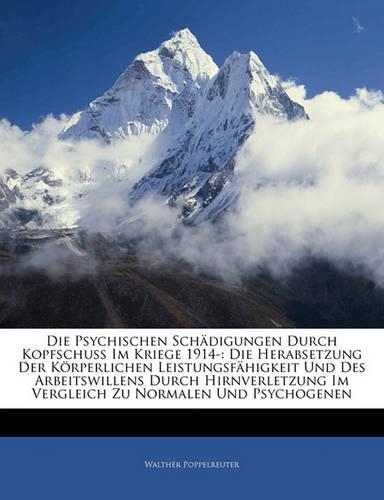Die Psychischen Schadigungen Durch Kopfschuss Im Kriege 1914-