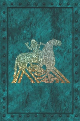Odin Rides Sleipnir: Norse Mythology Symbol. Blue (faux) Iron Clad Notebook Journal.