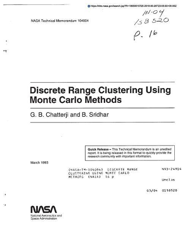 Discrete Range Clustering Using Monte Carlo Methods