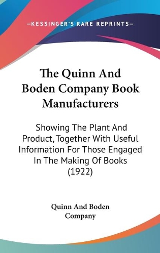 The Quinn And Boden Company Book Manufacturers