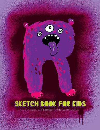Sketch Book for Kids - Monogram Journal, Blank Sketchbook for Kids: Letter - R - Monster Notebook for Kids 8.5 X 11