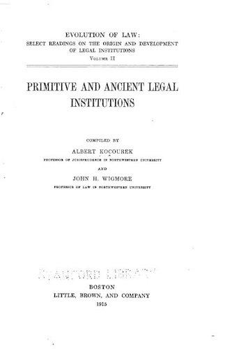 Primitive and Ancient Legal Institutions