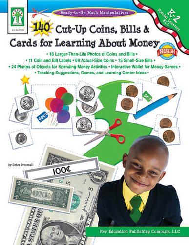 140 Cut-Up Coins, Bills, and Cards for Learning about Money