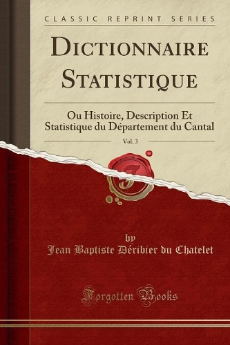 Dictionnaire Statistique, Vol. 3