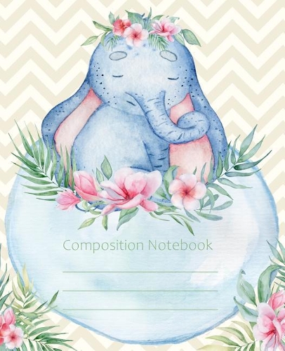 Composition Notebook: Elephant Fashion Wide Ruled Line Paper Legal Ruled Notebook Writing Book For Elementary Grammar Home School Kids