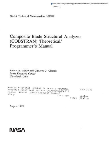 Composite Blade Structural Analyzer (Cobstran) Theoretical/Programmer's Manual