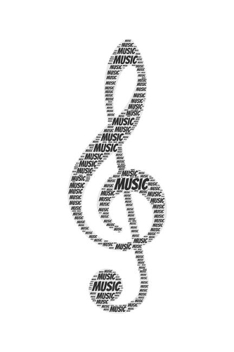 Music: Notebook, Journal - Lined Paper - 120 Pages DIN A5 (6 x 9") - Notes, Drawings, Planer, Diary, Organization - Word Cloud Present